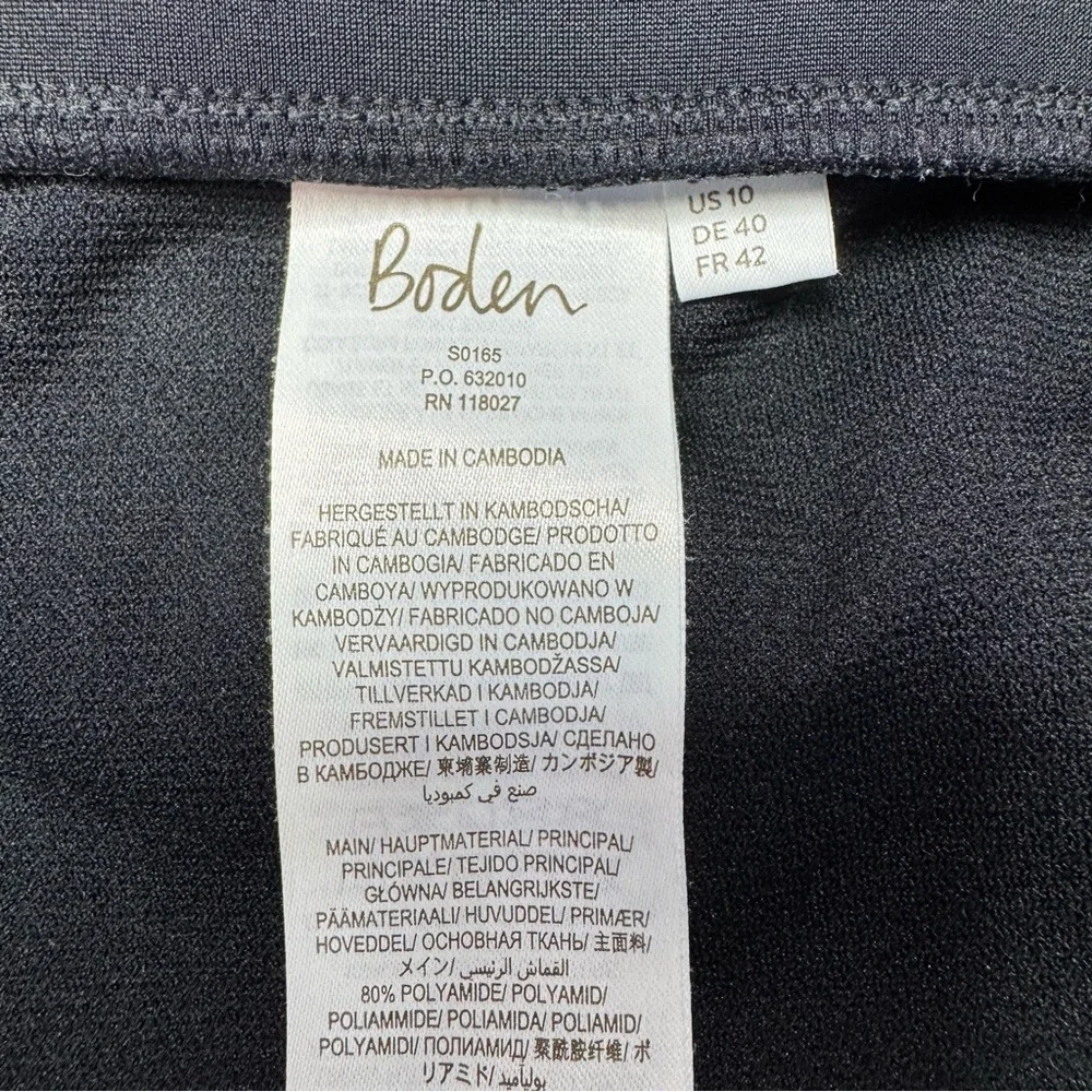 Boden High Waisted Black Bikini Swimwear Sleek Stretchy Design size 10